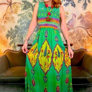 Like New-Beautifully embroidered and colorful maxi dress from Anthropologie